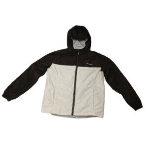 Hooded Windbreaker Jacket Eddie Bauer Kids L (14/16) in Black & Gray Preloved